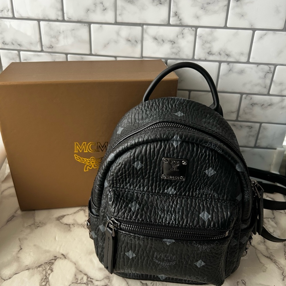 MCM Stark Mini Studs black Backpack
